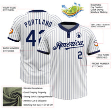 Загрузить изображение в средство просмотра галереи, Custom White Navy Pinstripe Navy Two-Button Unisex Softball Jersey
