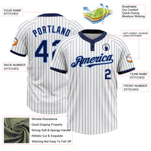 Загрузить изображение в средство просмотра галереи, Custom White Navy Pinstripe Light Blue Two-Button Unisex Softball Jersey
