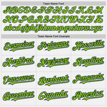 Charger l&#39;image dans la galerie, Custom White Navy Pinstripe Neon Green Two-Button Unisex Softball Jersey
