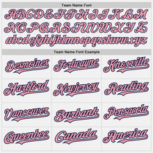 Загрузить изображение в средство просмотра галереи, Custom White Navy Pinstripe Medium Pink Two-Button Unisex Softball Jersey
