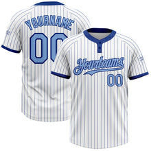 Загрузить изображение в средство просмотра галереи, Custom White Royal Pinstripe Light Blue Two-Button Unisex Softball Jersey
