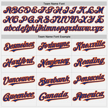 Load image into Gallery viewer, Custom White Royal Pinstripe Orange Two-Button Unisex Softball Jersey
