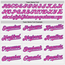 Laden Sie das Bild in den Galerie-Viewer, Custom White Purple Pinstripe Pink Two-Button Unisex Softball Jersey

