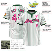 Load image into Gallery viewer, Custom White Green Pinstripe Pink Two-Button Unisex Softball Jersey
