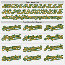Laden Sie das Bild in den Galerie-Viewer, Custom White Green Pinstripe Old Gold Two-Button Unisex Softball Jersey
