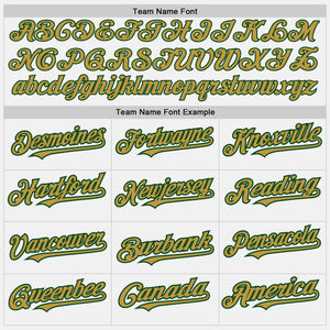 Custom White Green Pinstripe Old Gold Two-Button Unisex Softball Jersey