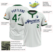 Load image into Gallery viewer, Custom White Green Pinstripe Navy Two-Button Unisex Softball Jersey
