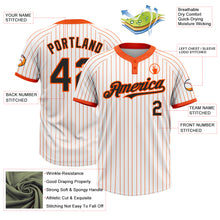 Load image into Gallery viewer, Custom White Orange Pinstripe Black Two-Button Unisex Softball Jersey
