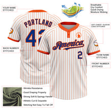 Load image into Gallery viewer, Custom White Orange Pinstripe Royal Two-Button Unisex Softball Jersey
