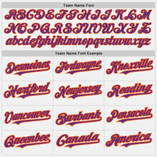 Laden Sie das Bild in den Galerie-Viewer, Custom White Orange Pinstripe Purple Two-Button Unisex Softball Jersey
