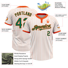 Load image into Gallery viewer, Custom White Orange Pinstripe Kelly Green Two-Button Unisex Softball Jersey
