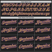 Laden Sie das Bild in den Galerie-Viewer, Custom Black Purple Pinstripe Old Gold Two-Button Unisex Softball Jersey
