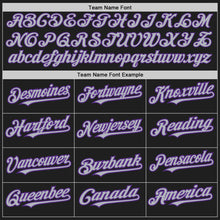 Laden Sie das Bild in den Galerie-Viewer, Custom Black Purple Pinstripe Gray Two-Button Unisex Softball Jersey
