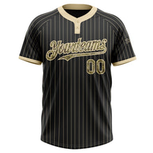 Load image into Gallery viewer, Custom Black Cream Pinstripe Camo Two-Button Unisex Softball Jersey
