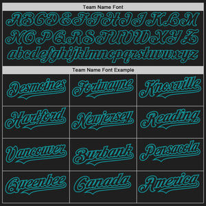 Custom Black Teal Pinstripe Teal Two-Button Unisex Softball Jersey