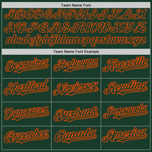 Load image into Gallery viewer, Custom Green Orange Pinstripe Orange Two-Button Unisex Softball Jersey
