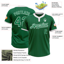 Laden Sie das Bild in den Galerie-Viewer, Custom Kelly Green White Pinstripe White Two-Button Unisex Softball Jersey
