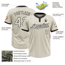 Laden Sie das Bild in den Galerie-Viewer, Custom Cream Black Pinstripe Black Two-Button Unisex Softball Jersey
