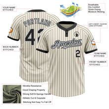 Load image into Gallery viewer, Custom Cream Black Pinstripe Gray Two-Button Unisex Softball Jersey

