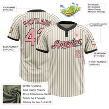 Load image into Gallery viewer, Custom Cream Black Pinstripe Medium Pink Two-Button Unisex Softball Jersey
