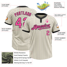 Laden Sie das Bild in den Galerie-Viewer, Custom Cream Black Pinstripe Pink Two-Button Unisex Softball Jersey
