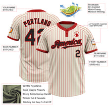 Laden Sie das Bild in den Galerie-Viewer, Custom Cream Red Pinstripe Black Two-Button Unisex Softball Jersey
