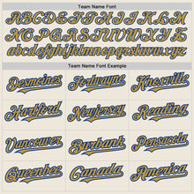 Laden Sie das Bild in den Galerie-Viewer, Custom Cream Royal Pinstripe Old Gold Two-Button Unisex Softball Jersey
