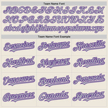 Load image into Gallery viewer, Custom Cream Purple Pinstripe Gray Two-Button Unisex Softball Jersey
