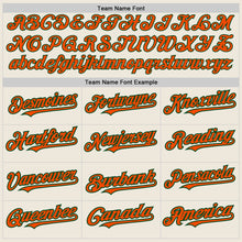 Load image into Gallery viewer, Custom Cream Green Pinstripe Orange Two-Button Unisex Softball Jersey
