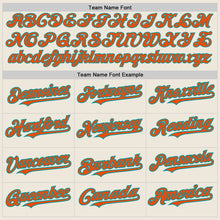 Load image into Gallery viewer, Custom Cream Teal Pinstripe Orange Two-Button Unisex Softball Jersey
