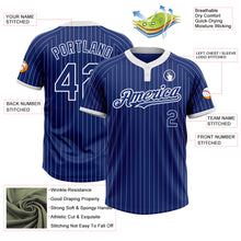 Load image into Gallery viewer, Custom Royal White Pinstripe White Two-Button Unisex Softball Jersey

