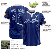 Laden Sie das Bild in den Galerie-Viewer, Custom Royal White Pinstripe White Two-Button Unisex Softball Jersey
