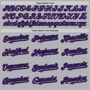 Custom Gray Black Pinstripe Purple Two-Button Unisex Softball Jersey