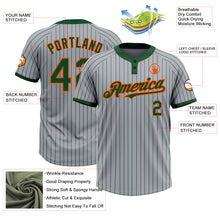 Load image into Gallery viewer, Custom Gray Green Pinstripe Orange Two-Button Unisex Softball Jersey
