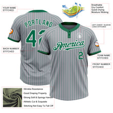 Загрузить изображение в средство просмотра галереи, Custom Gray Kelly Green Pinstripe White Two-Button Unisex Softball Jersey

