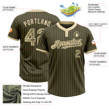 Load image into Gallery viewer, Custom Olive Cream Pinstripe Camo Salute To Service Two-Button Unisex Softball Jersey
