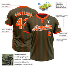 Load image into Gallery viewer, Custom Olive Orange Pinstripe White Salute To Service Two-Button Unisex Softball Jersey
