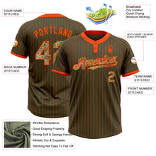 Laden Sie das Bild in den Galerie-Viewer, Custom Olive Orange Pinstripe Camo Salute To Service Two-Button Unisex Softball Jersey
