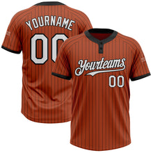 Laden Sie das Bild in den Galerie-Viewer, Custom Texas Orange Black Pinstripe White Two-Button Unisex Softball Jersey
