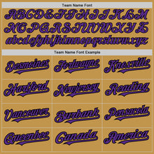 Laden Sie das Bild in den Galerie-Viewer, Custom Old Gold Black Pinstripe Purple Two-Button Unisex Softball Jersey
