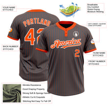 Laden Sie das Bild in den Galerie-Viewer, Custom Steel Gray Orange Pinstripe White Two-Button Unisex Softball Jersey
