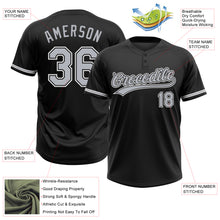 Загрузить изображение в средство просмотра галереи, Custom Black Gray-White Two-Button Unisex Softball Jersey
