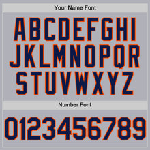 Загрузить изображение в средство просмотра галереи, Custom Gray Navy-Orange Two-Button Unisex Softball Jersey
