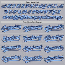 Laden Sie das Bild in den Galerie-Viewer, Custom Gray Light Blue-Navy Two-Button Unisex Softball Jersey
