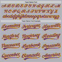 Laden Sie das Bild in den Galerie-Viewer, Custom Gray Purple-Gold Two-Button Unisex Softball Jersey
