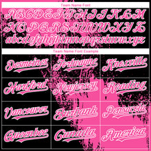 Load image into Gallery viewer, Custom Pink Black-White 3D Pattern Abstract Brush Stroke Two-Button Unisex Softball Jersey
