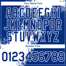 Load image into Gallery viewer, Custom White Royal 3D Pattern Abstract Brush Stroke Two-Button Unisex Softball Jersey

