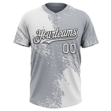 Загрузить изображение в средство просмотра галереи, Custom White Gray-Black 3D Pattern Abstract Brush Stroke Two-Button Unisex Softball Jersey
