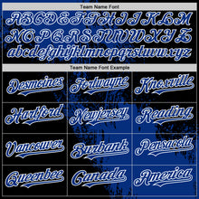 Charger l&#39;image dans la galerie, Custom Royal Black-White 3D Pattern Abstract Brush Stroke Two-Button Unisex Softball Jersey
