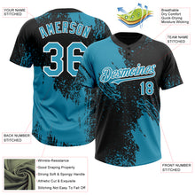 Charger l&#39;image dans la galerie, Custom Panther Blue Black-White 3D Pattern Abstract Brush Stroke Two-Button Unisex Softball Jersey
